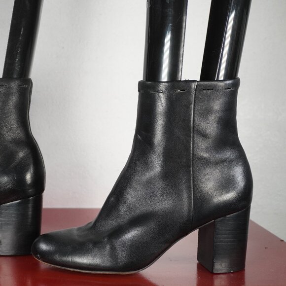 Corso Como Shoes - Women's Corso Como Black Leather Ankle High Fashion Boots Booties 7